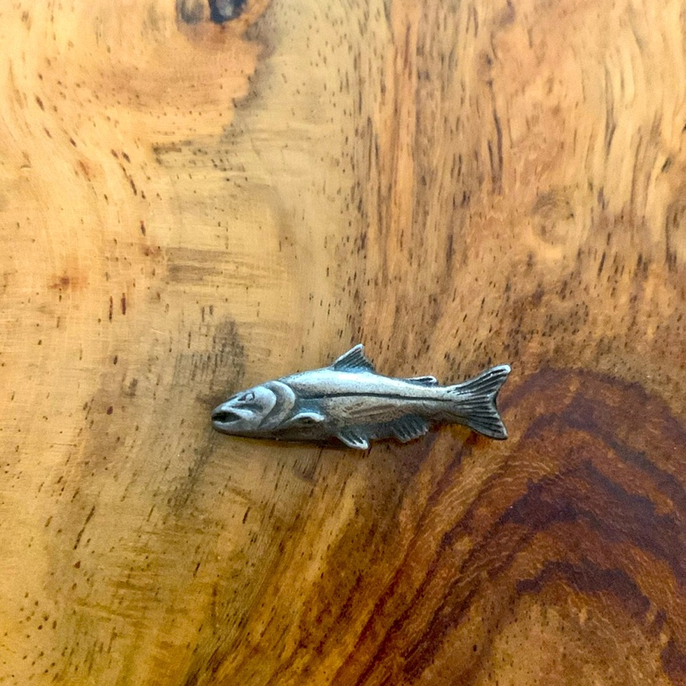 Rare Mini Silver Trout Figurine